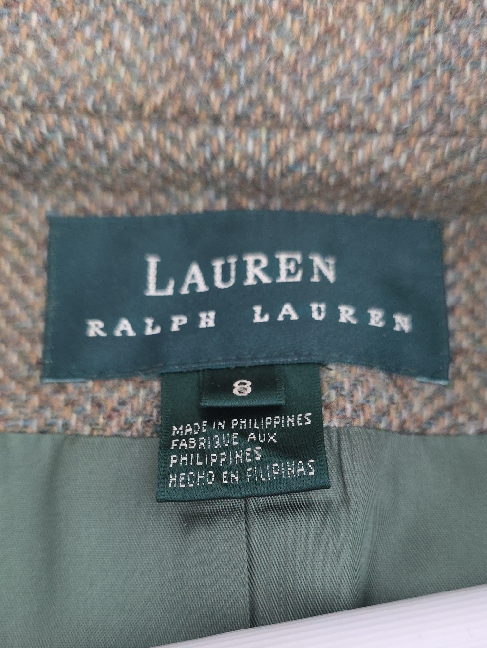 NEW Lauren Ralph Lauren Wool Tweed Blazer Riding Jacket Size 8 DEADSTOCK - Picture 15 of 16